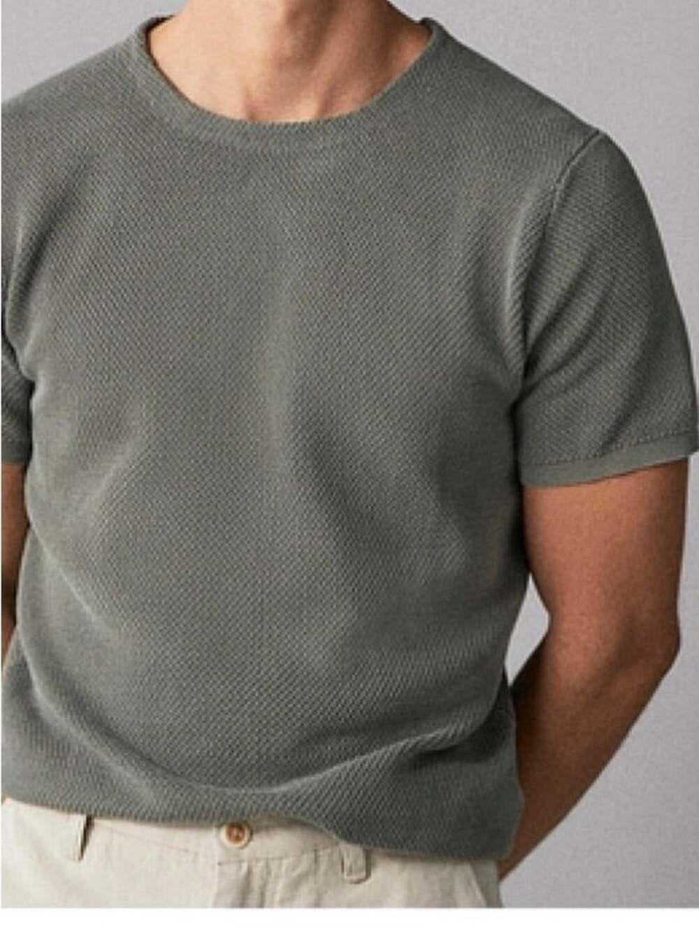 Massimo dutti Short Sleeve Knit Shirt - Gray